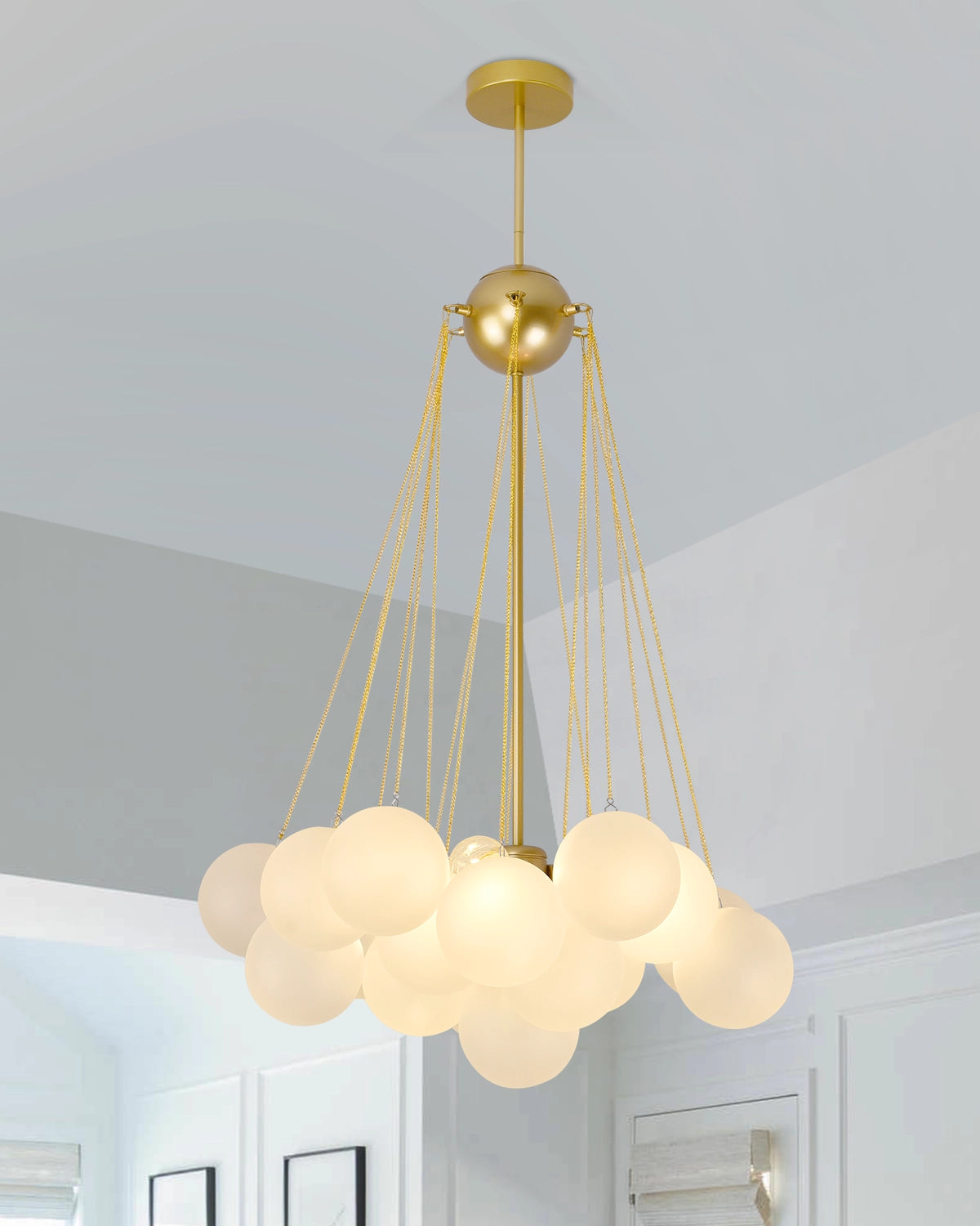 modern globe chandelier