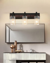 3/4-Light Metal Frame Vanity Lights Over Mirror, Modern Wall Sconce with Clear Glass Shades for Bathroom, Vanity Table, E26 Base