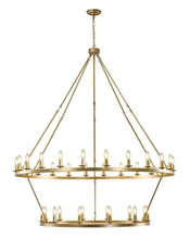 Gold Wagon Wheel Chandelier 2 Tier 60-Inch 36/54-Light, Extra Large Round Rustic Farmhouse Chandelier Metal Circle Chandeliers