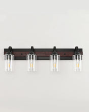 3/4-Light Metal Frame Vanity Lights Over Mirror, Modern Wall Sconce with Clear Glass Shades for Bathroom, Vanity Table, E26 Base