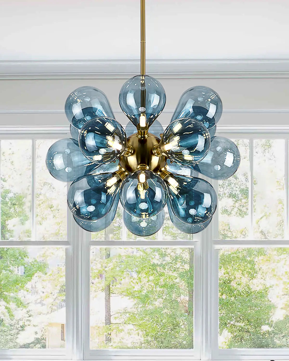 Blue bubble chandelier