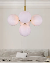 gold frosted glass bubble chandelier