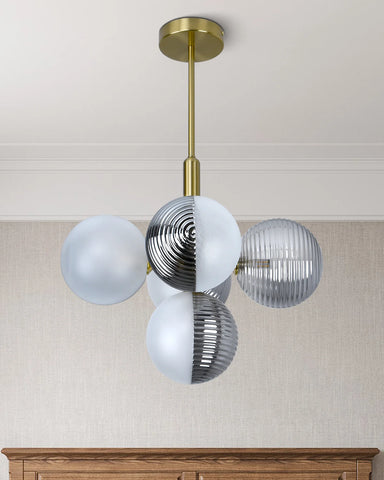 grey glass bubble  chandelier
