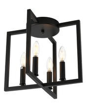 Contemporary Geometric Flush Mount Ceiling Light Fixture With Geometric Metal Cage