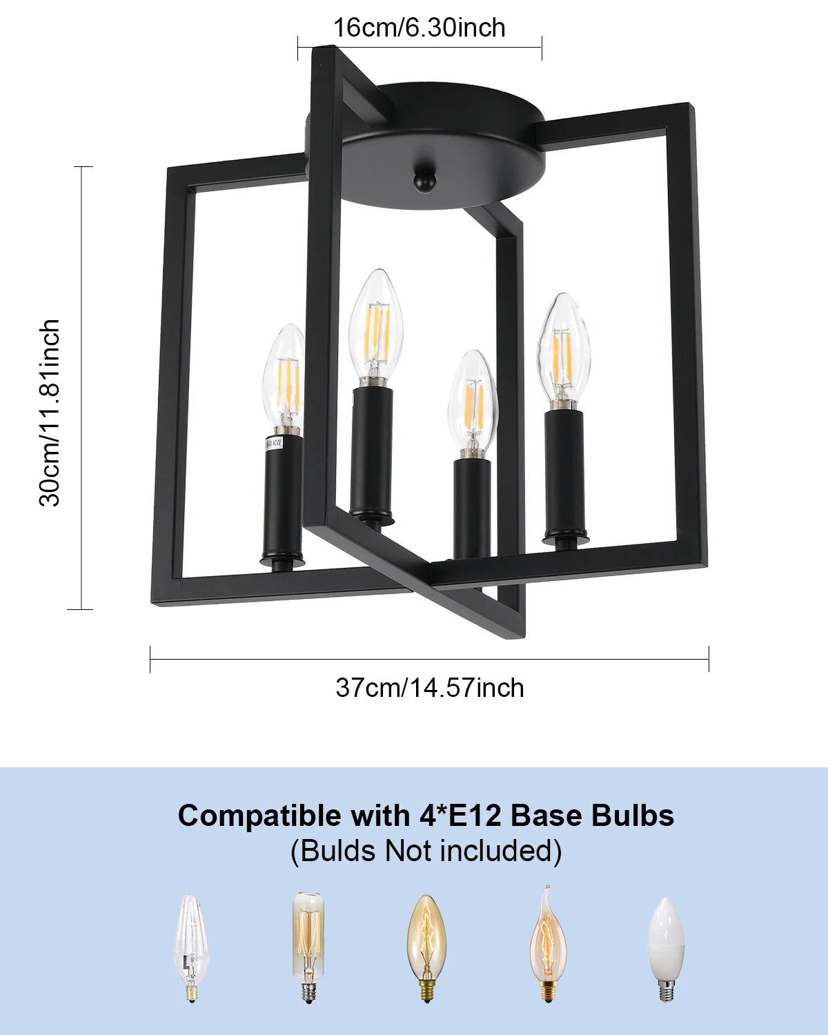 Contemporary Geometric Flush Mount Ceiling Light Fixture With Geometric Metal Cage