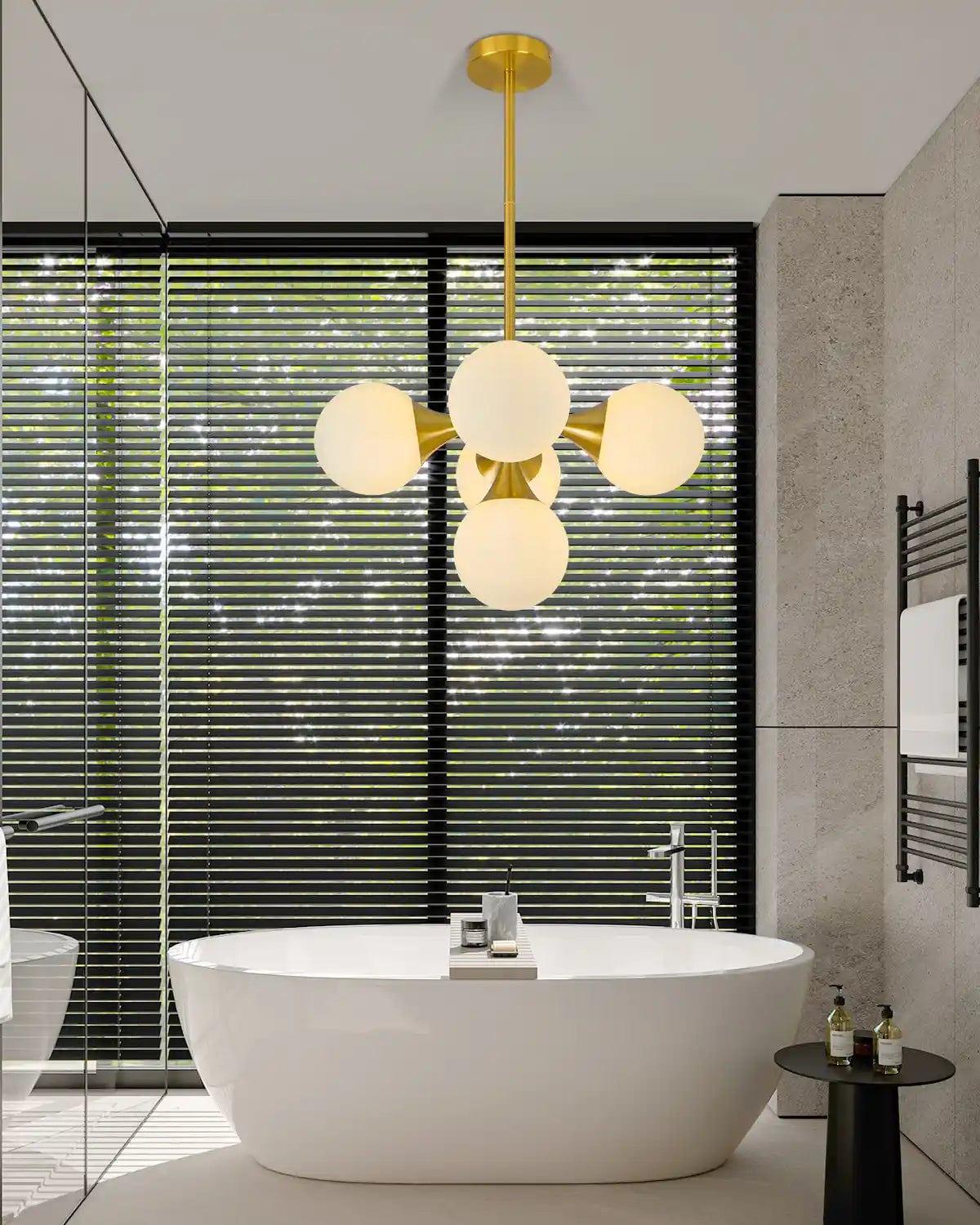 gold bubble chandelier for bathroom
