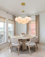 Modern Frosted Glass Bubble Chandelier Cluster Contemporary  Bubble Light for Dining Room and Living Room 13 Globes Gold - PAKOKULA LIGHTING