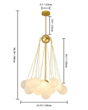 Modern Gold Cluster Bubble Chandeliers Frosted Glass Bubble Fixture Lights for Kitchen Island, Entryway and Foyer - PAKOKULA LIGHTING