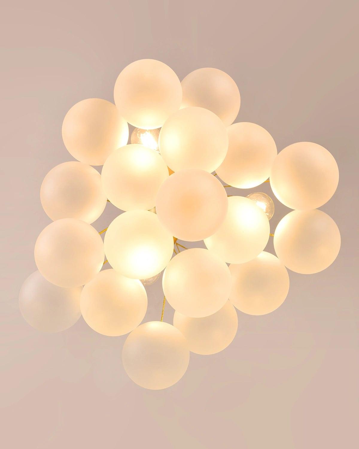 Modern Gold Cluster Bubble Chandeliers Frosted Glass Bubble Fixture Lights for Kitchen Island, Entryway and Foyer - PAKOKULA LIGHTING