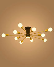 Sputnik Chandelier Lighting for Living Room Kitchen Island Semi Flush Mount 10 Light - PAKOKULA LIGHTING