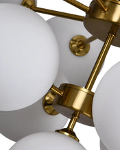 Gold Bubble Chandelier over Bathtub 5/13 White Frosted Glass Bubbles Light - PAKOKULA LIGHTING