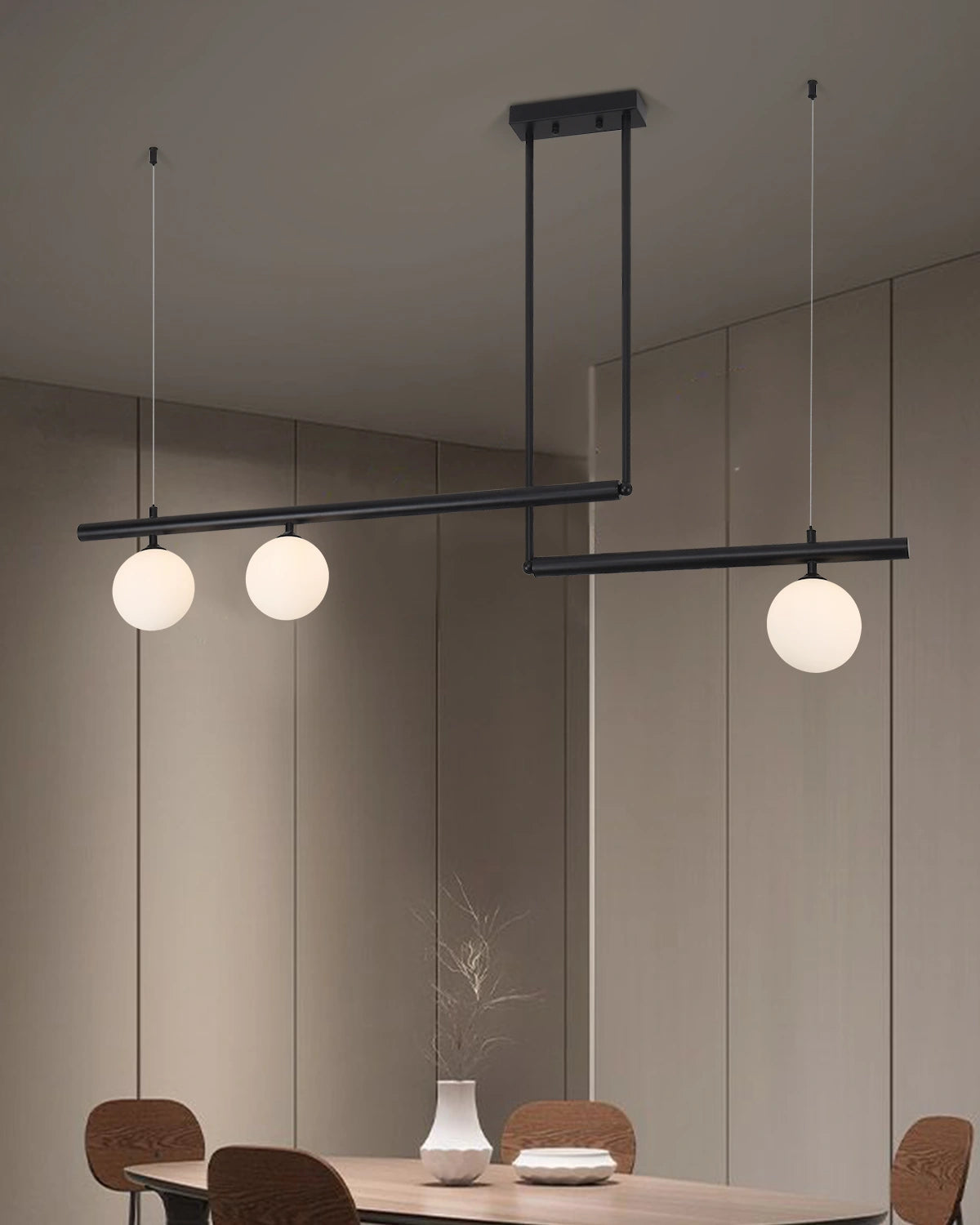 Modern Dining Table Chandelier, Long Chandelier For Kitchen Island Gold / Black