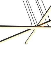 Black Sputnik Chandelier Modern Linear Pendant  3 Stripes Led Light - PAKOKULA LIGHTING