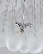 Large Bubble Chandelier, Frosted Glass Bubbles Lighting Fixture for Entryway Dining Room Chrome - PAKOKULA LIGHTING