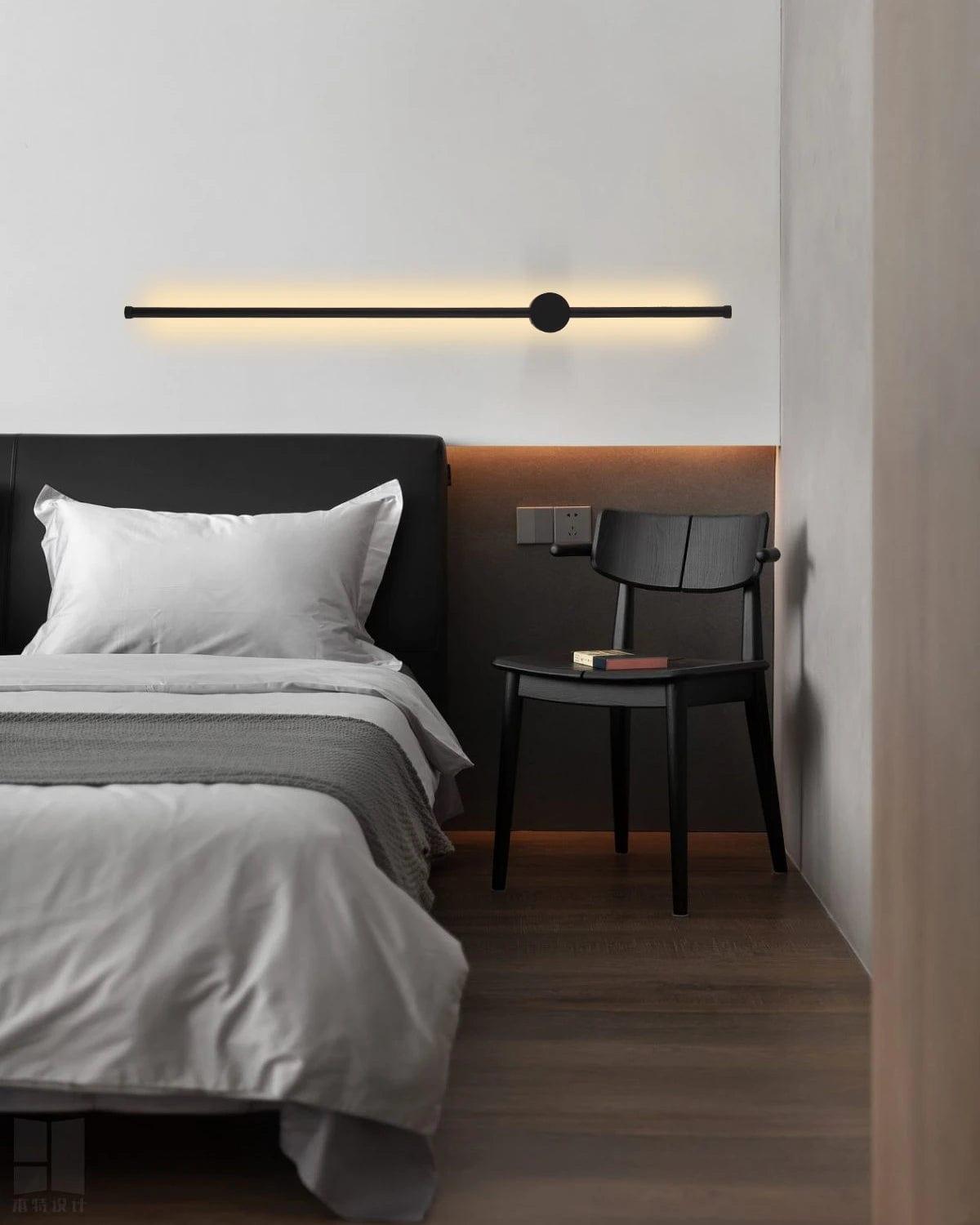 Modern Linear Led Chandelier Semi Flush Mount Integrated LED Lighting for Bedroom Black Bar - PAKOKULA LIGHTING