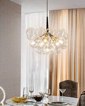 Bubble Chandelier Glass Visual Comfort Bubble Pendant Light for Living Room 3/4/6 Bulbs Black by Pakokula - PAKOKULA LIGHTING
