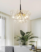 Bubble Chandelier Glass Visual Comfort Bubble Pendant Light for Living Room 3/4/6 Bulbs Black by Pakokula - PAKOKULA LIGHTING